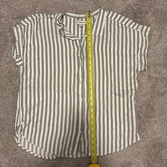 Alexander Jordan Green & White Striped Blouse - Picture 10 of 14
